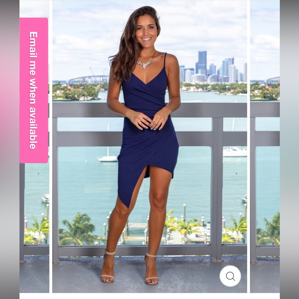Saved by the Dress Navy Asymmetrical Body Con Mini Dress